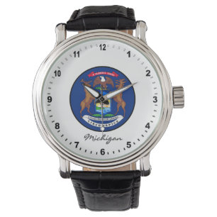 Elegant Michigan Watch & Michigan Flag / USA