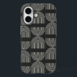 Elegant Mid Century Mod Arch Lines Black and White iPhone 16 Case<br><div class="desc">Elegant Mid Century Mod Arch Lines Black and White Phone Case</div>