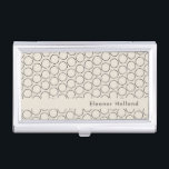 Elegant Mid-Century Mod Tan Pattern Personalised  Business Card Holder<br><div class="desc">Elegant Mid-Century Modern Personalised Business Card Case</div>