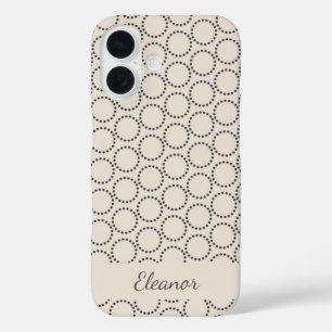 Elegant Mid-Century Modern Beige Personalised iPhone 16 Case