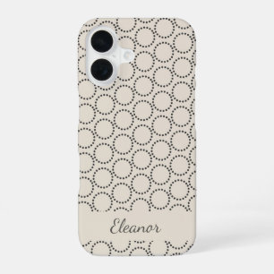 Elegant Mid-Century Modern Beige Personalised iPhone 16 Case