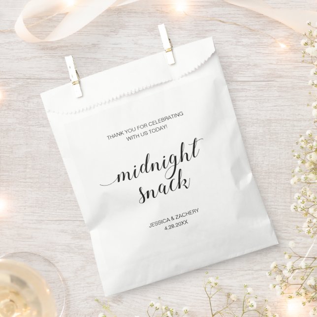 Elegant Midnight Snack Wedding Candy Favour Bag (Clipped)