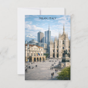 Elegant Milan Italy City View Travel Card