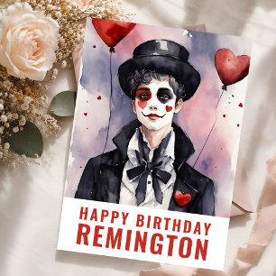 Elegant Mime Character Birthda Card