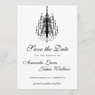 elegant mini chandelier save the date
