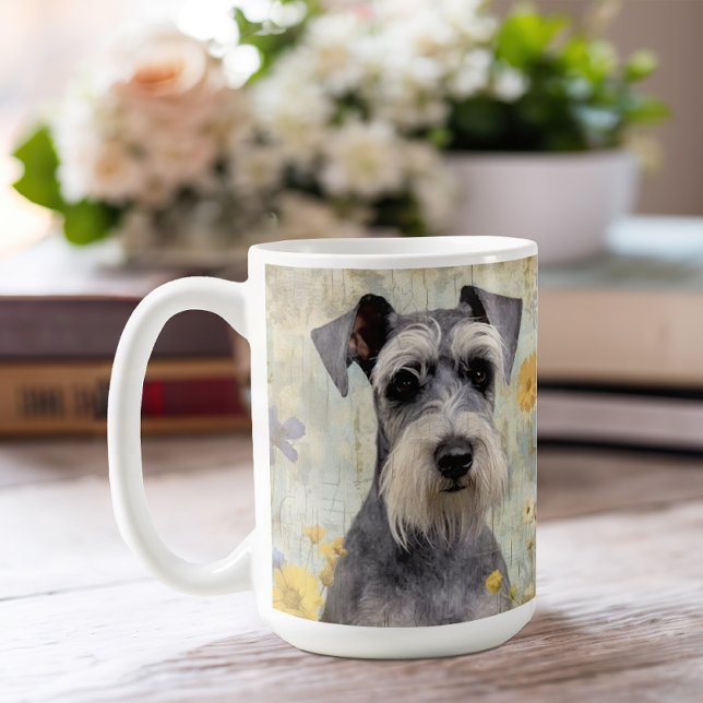 Elegant Mini Schnauzer Coffee Mug (Add some cuteness to your morning coffee with this pretty Schnauzer mug.)