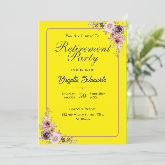 Elegant & Minialist Photo Retirement Party Invite (Standing Front)