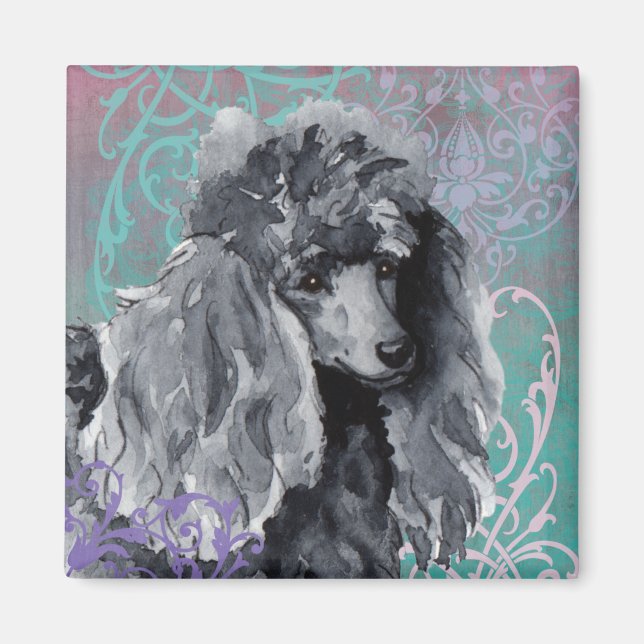 Elegant Miniature Poodle Magnet (Front)