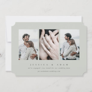 Elegant Minimal 3 Photo Engagement Announcement