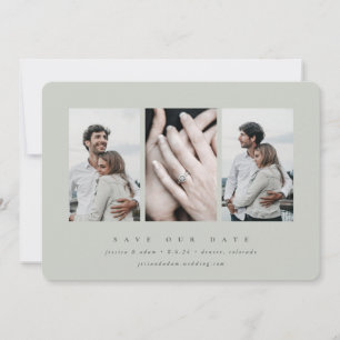 Elegant Minimal 3 Photo Save The Date