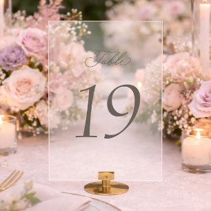 Elegant Minimal Acrylic Wedding Table Numbers 1–19