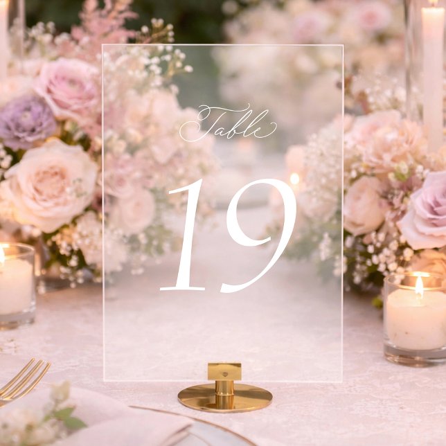 Elegant Minimal Acrylic Wedding Table Numbers 1–19 (Creator Uploaded)