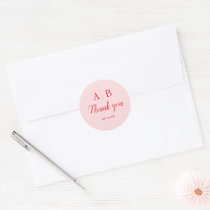 Elegant Minimal and Chic Modern Wedding Initial Classic Round Sticker