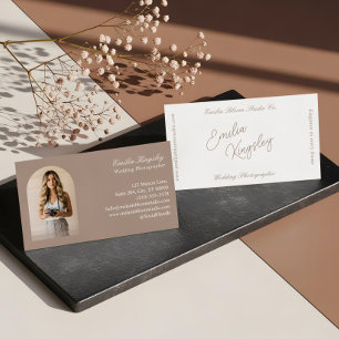 Elegant Minimal Arch Photo Wedding Photographer Business Card