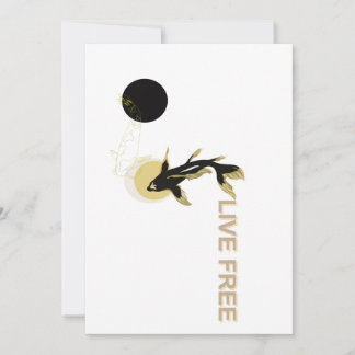 "Elegant Minimal Art Greeting Card: Black and Gold Holiday Card