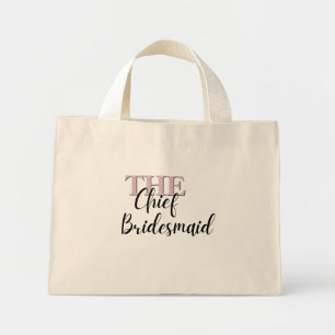 Elegant Minimal Art Mini Tote - Chief Bridesmaid
