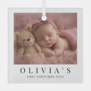 Elegant Minimal Baby's First Christmas Ornament