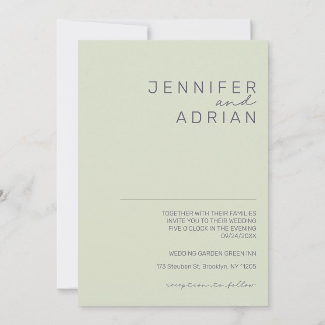 Elegant Minimal Beige Modern Simple Wedding  Invitation (Back)