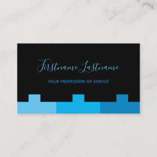 Elegant minimal black and indigo blue monogram business card