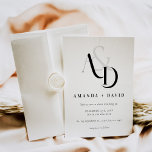 Elegant Minimal Black and White Simple Wedding Invitation<br><div class="desc">Introducing our modern, black and white wedding invitations embody the essence of minimalist sophistication. Discover a canvas of pristine white adorned with sleek, intricate black designs, exuding timeless charm and contemporary allure. With clean lines and carefully curated typography, these invitations are a visual symphony of simplicity. Explore our collection today...</div>