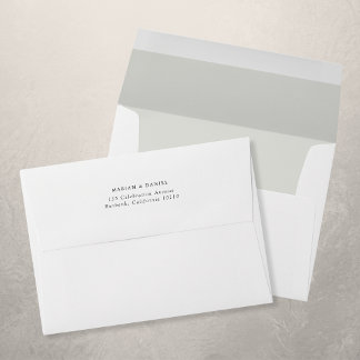 Elegant Minimal Black and White Wedding Invitation Envelope
