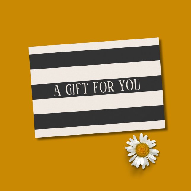 Elegant Minimal Black Ecru White Stripes Beauty (Creator Uploaded)