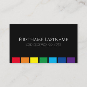 Elegant minimal black rainbow colour stripes business card