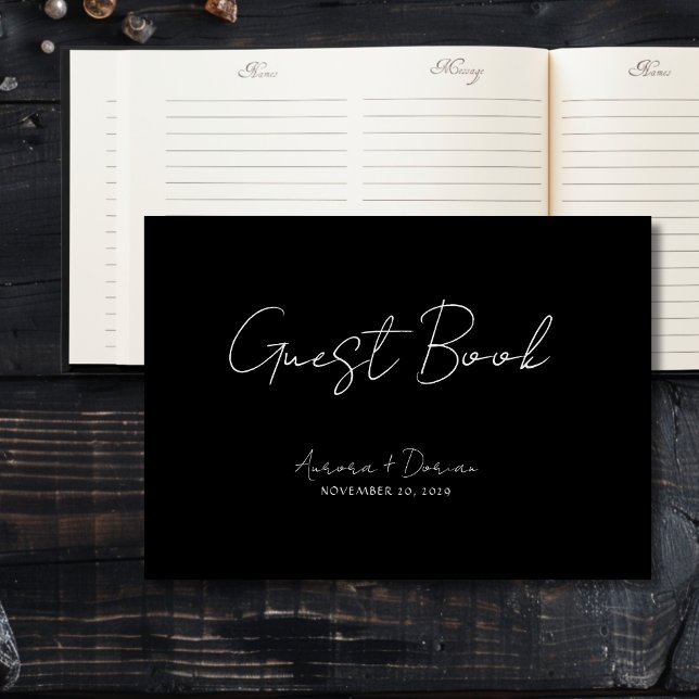 Elegant Minimal Black Wedding Guest Book (Creator Uploaded)