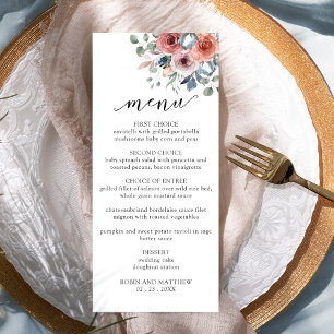 Elegant, Minimal Blissful Floral Wedding Menu