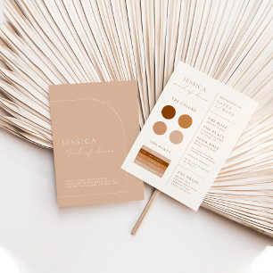 Elegant Minimal Blush Pink Maid of Honour Info Car Invitation