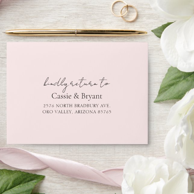 Elegant Minimal Blush Pink Wedding Invitation Envelope (Wedding)