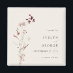 Elegant Minimal Boho Floral Wedding Save the Date Magnet<br><div class="desc">Elegant Minimalist Boho Floral Wedding Save the Date Magnet</div>