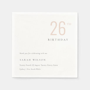 Elegant Minimal Bold Dusky Blush Any Age Birthday Napkin