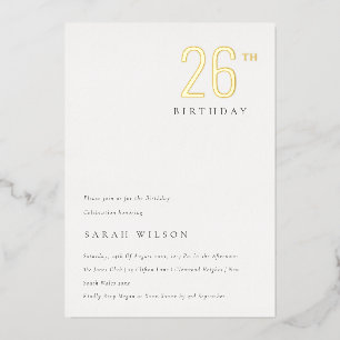 Elegant Minimal Bold Gold Foil Any Age Birthday