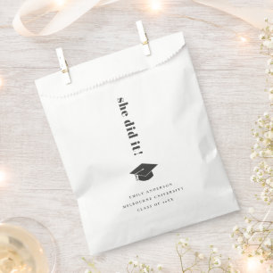 Elegant Minimal Bold Typography Graduation Cap Favour Bag