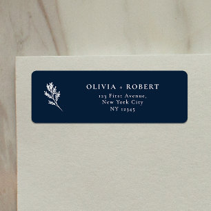 Elegant Minimal Botanical Wedding Return Address Label