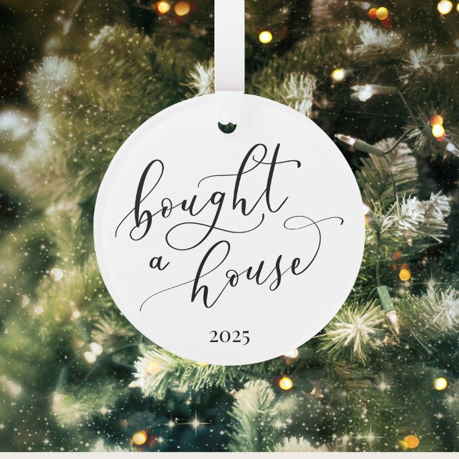 Elegant Minimal Bought A House Ornament (Bought a House Ornament | First Home Christmas Keepsake | New Homeowner Holiday Gift Ideas)