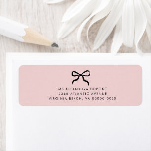 Elegant Minimal Bow Baby Shower Return Address  Label