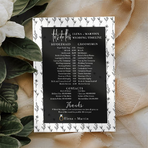 Elegant Minimal Bridal Wedding Day Timeline