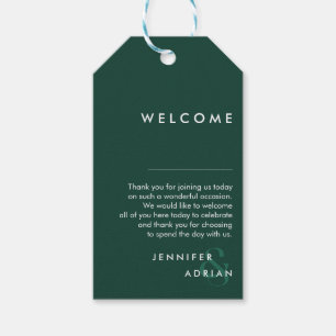 Elegant Minimal Brunswick Green Modern Wedding Gift Tags