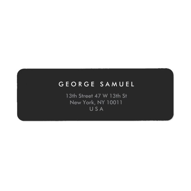 Elegant Minimal Business Branding Return Address Label (Front)