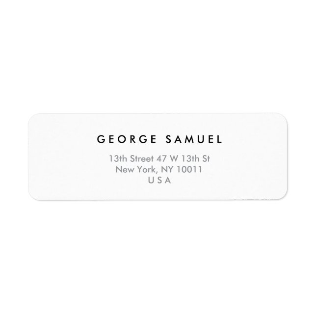 Elegant Minimal Business Branding Return Address Label (Front)