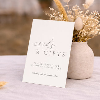 Elegant Minimal Cards & Gifts Wedding Sign