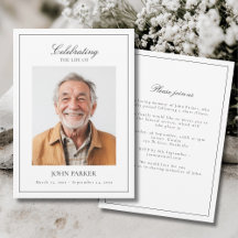 Elegant Minimal Celebration of Life Funeral Photo