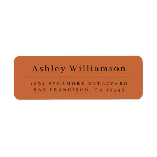 Elegant Minimal Chic Burnt Orange Return Address Label