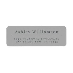 Elegant Minimal Chic Grey Return Address Label