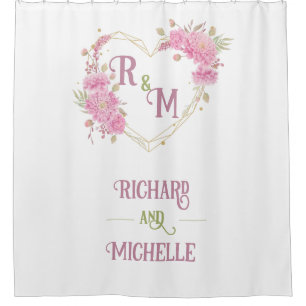 Elegant minimal Chic Initial letter monogram name Shower Curtain