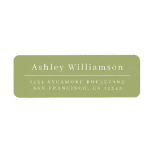 Elegant Minimal Chic Leaf Green Return Address Label