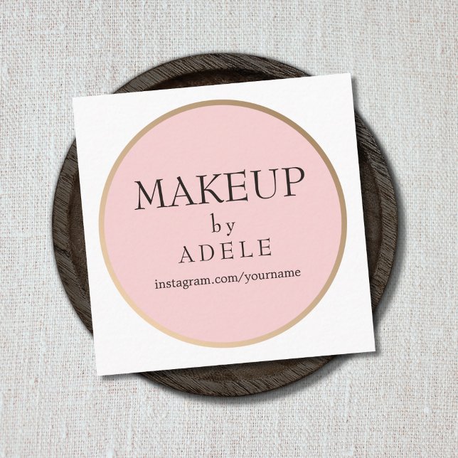 Elegant Minimal Chic Makeup Artist Beauty Square Business Card (Creator Uploaded)
