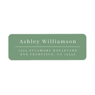 Elegant Minimal Chic Mineral Green Return Address Label